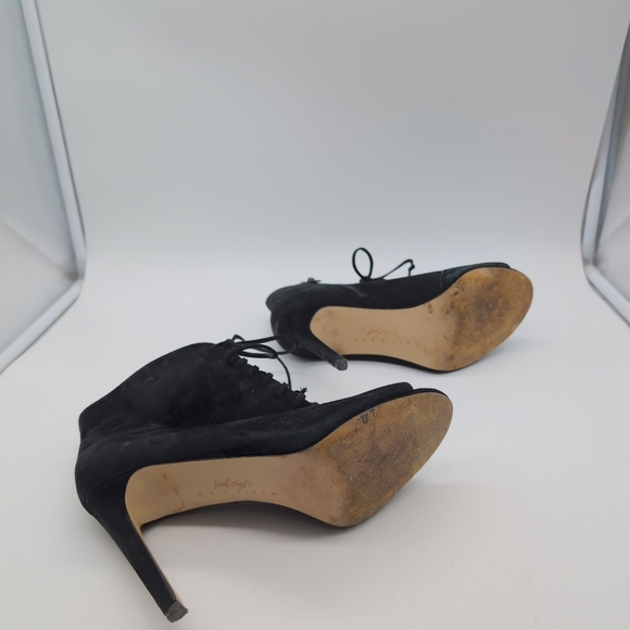 Lord & Taylor sz 8 Elegant Black Lace-Up Ankle Boots Fanders 424 Fifth - Picture 7 of 10